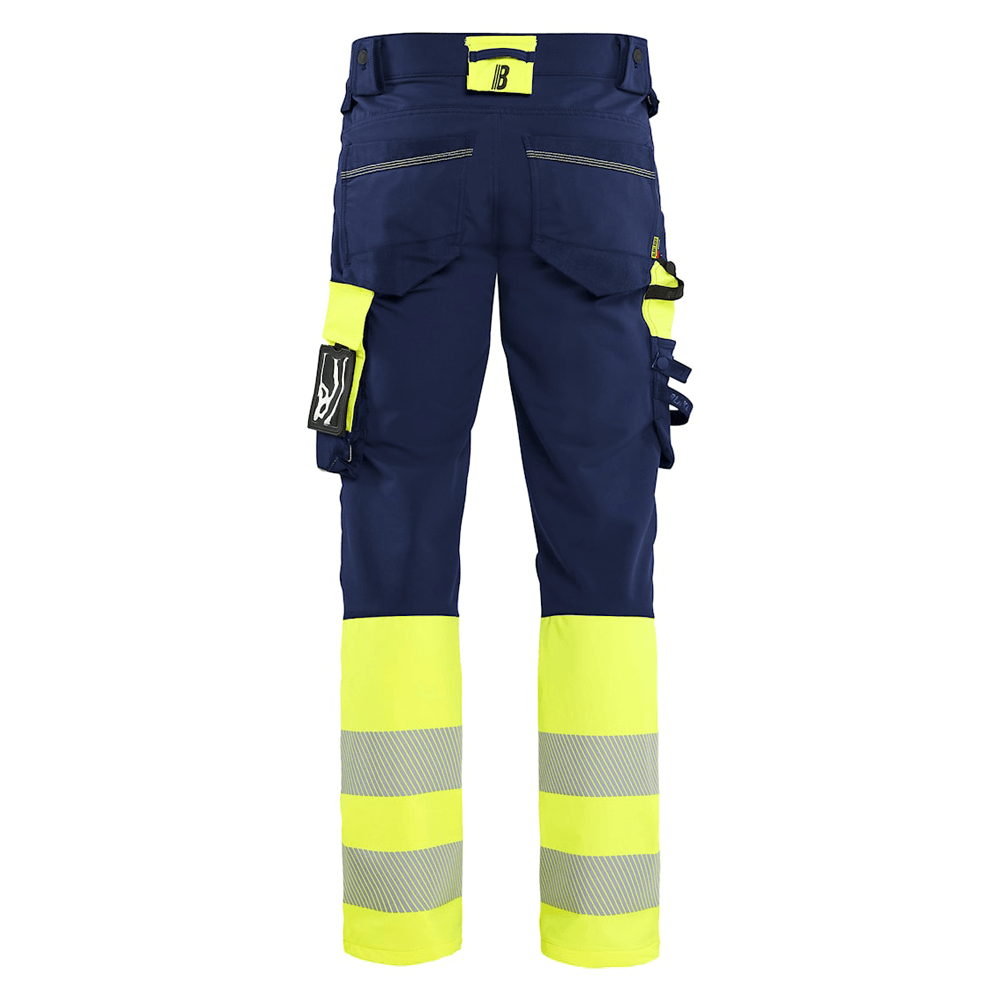 Blaklader 1126 Hi-Vis 4-Way Stretch Kneepad Trousers Navy/Yellow