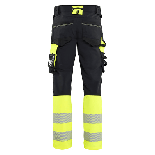 Blaklader 1126 Hi-Vis 4-Way Stretch Kneepad Trousers Black/Yellow