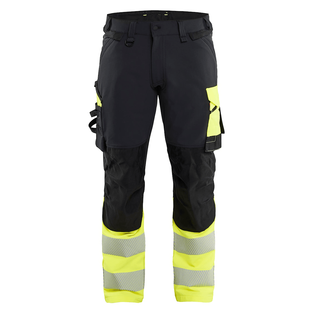 Blaklader 1126 Hi-Vis 4-Way Stretch Kneepad Trousers Black/Yellow