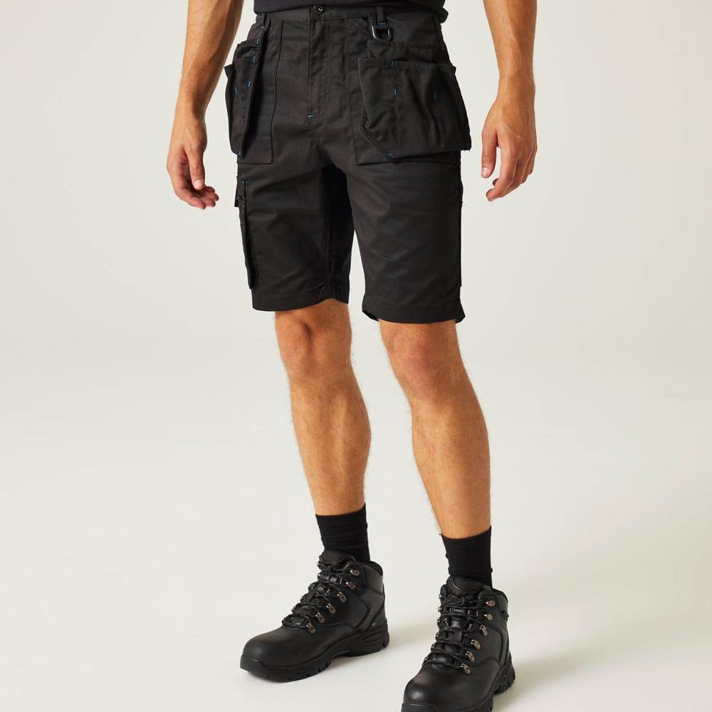 Regatta TRJ394 Tactical Incursion Holster Pocket Cargo Shorts Black, 36" Waist